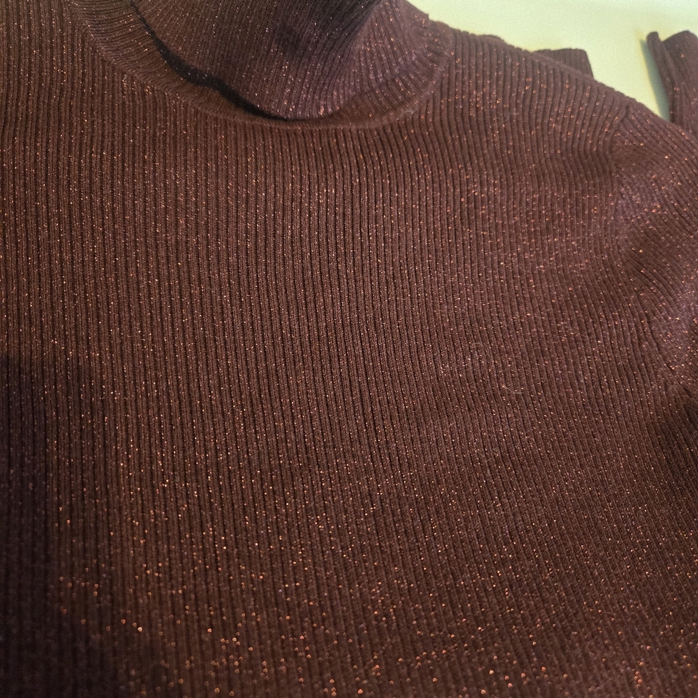 NWT Lauren Ralph Lauren Ribbed Turtle Neck Sweater In Pinot Noir Size Small - Picture 6 of 7